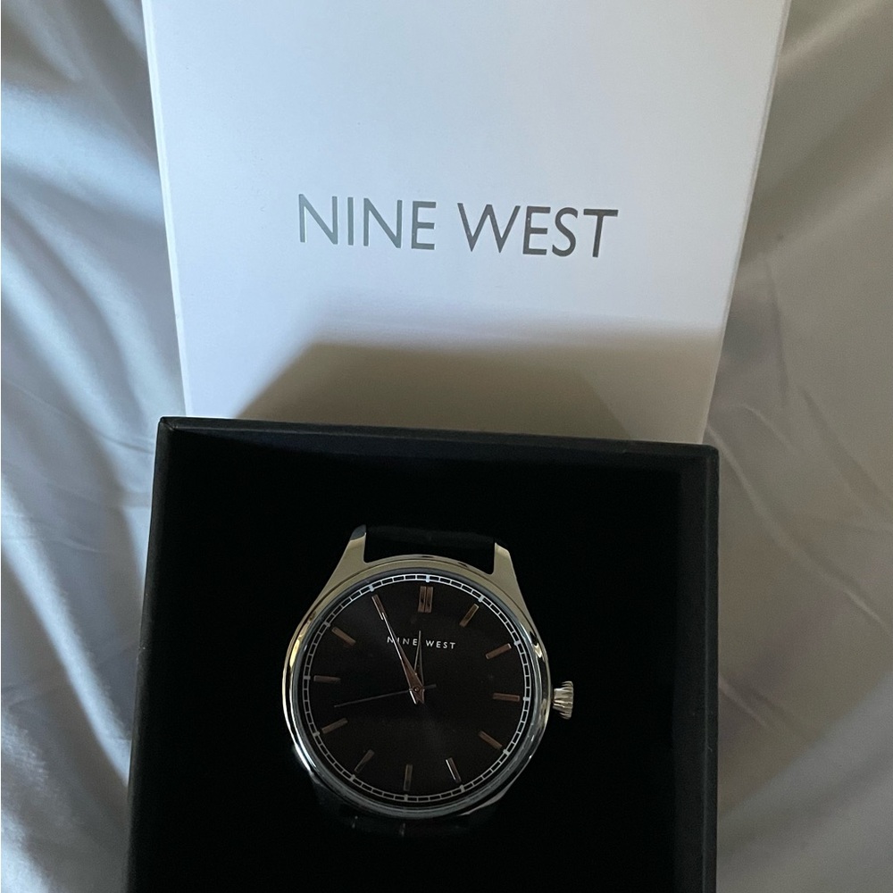Nine West Silver and Black Men's Watch